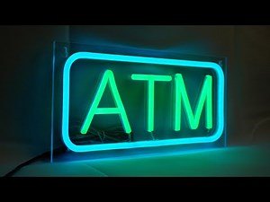Small Size ATM Neon Sign, 12″×6″, Red