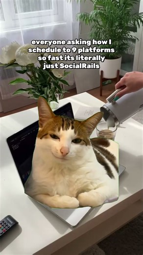 Everyone asking how I schedule to 9 platforms in seconds, It's just SocialRails 🫣