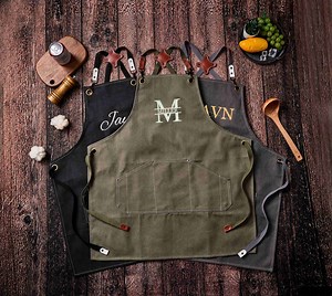 Personalized Canvas Apron, Custom Father's Day Gift for Men, Bartender's Apron, Embroidered Apron for Dad, Barbeque Apron, Men's Chef Apron - Etsy