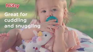 Nuby Calming Natural Flex Snuggleez Pacifier with Plush Combo Set for Cuddling with Comfort, Penguin
