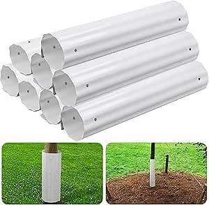 8pcs Expandable Tree Guards,Flexible Tree Bark Protector,Tree Trunk Protector Tubes Wraps to Protect Saplings Plants from Weed whackers, Trimmers, and Animals (8)