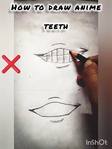 How to draw anime teeth👍🏻✨✅