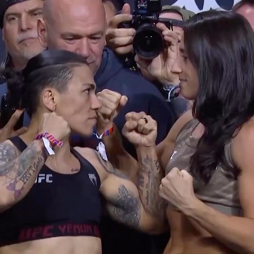 Brazil vs. Brazil! 💥 The final face-off between 🇧🇷 Jessica Andrade & 🇧🇷 Marina Rodriguez ahead of their strawweight clash tomorrow. Tune in to the #UFC300 Early Prelims this Saturday, airing live on ESPN/ESPN from 6pm ET. 🥊🔥 #WMMA #UFC | WMMARankings.com - The Women's Mixed Martial Arts News Website