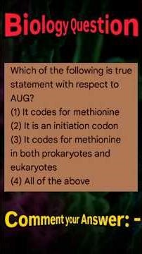 ​ The AUG codon plays a massive role in protein synthesis. Which of these facts is true?