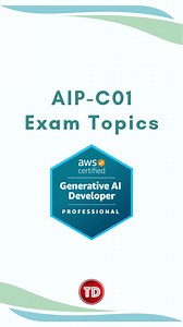 For more info on AIP-C01, click here: https://tutorialsdojo.com/aws-certified-generative-ai-developer-professional-certification-aip-c01-exam-guide-and-aip-c01-exam-topics-list/ #aws #awscertified #awscertification #generativeai #aipc01 #examprep | Tutorials Dojo
