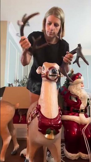 Santa’s Sleigh with Reindeer Holiday Decoration Christmas 2025