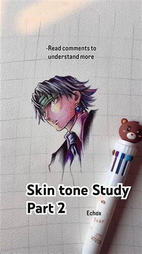 Skin tone study part 2 pen drawing tutorial #art #pendrawing #lucifer #hunterxhunter #penart #short