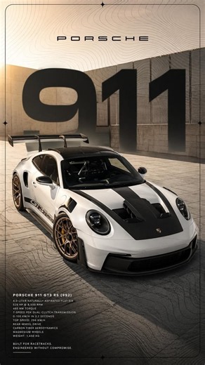 Porsche Series 🚀 THE WHITE LEGEND! 💎Porsche 911 GT3 RS — Precision Meets Power!⚙️🏎️ #shorts #porsche