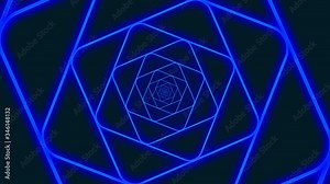 Fractal geometry animation motion design 4k video loop glow