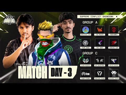 [🔴LIVE ] DAY-3 SUPREME CONFLICT SHOWDOWN | A vs C | CREWX OFFICIAL ‪@raadvaiyt829‬ ‪@KUTTUSH-u5r‬