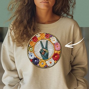 DIY Peace Sign Download Vintage V Sign Embroidered Peace Download Sublimation Colorful Peace Sign for Mom PNG Colorful Art Peace Download - Etsy Canada