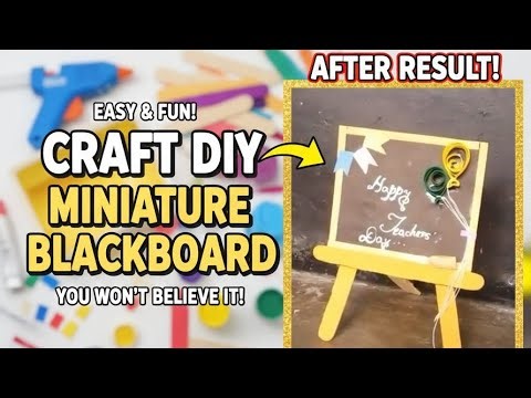 🤯 You WON'T BELIEVE What I Made with Popsicle Sticks! (Mini Blackboard DIY) ‪@oliviaa6‬