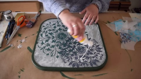 You won't believe what she did with a Dollar Store shower curtain!