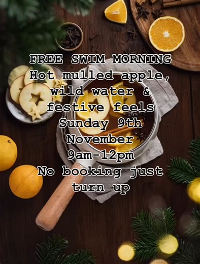 🎄 Festive Season Kick-Off at Delphy Pool 🎄 Next Sunday 9th November, join us between 9 am and 12 pm for a morning of free swims and free hot mulled apple by the water. Come take a dip, sip something cosy, and soak up the start of the festive season in true Delphy style. Our wild spa will also be running on the day – you’re welcome to hop in for a luxurious warm-up (extra cost applies). No booking required, just turn up, bring your towel, and join us for a little seasonal magic by the pool. #De