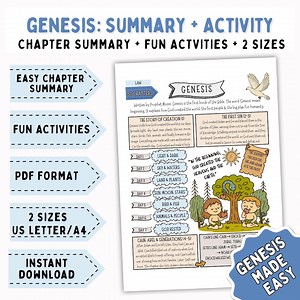 Genesis Bible Activity for Kids, Easy Genesis Bible Study, Genesis Coloring, Old Testament Activity, Creation Story, PRINTABLE, DOWNLOAD - Etsy
