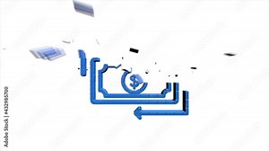 Money, finance, payments. Finance 3D shadow icon design. outline web icon. Motion graphics.