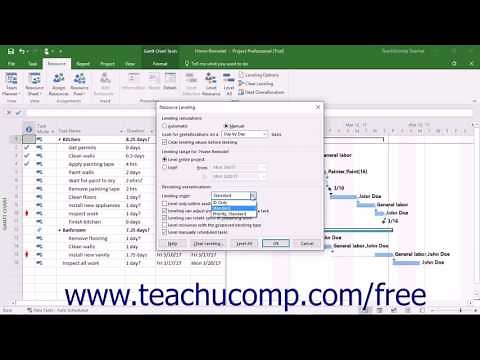 Project 2016 Tutorial Leveling Overallocated Resources Microsoft Training
