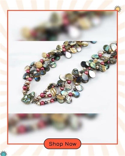 Moon Rise Sterling Freshwater Pearl Abalone Teardrop 3-Strand Necklace 16-19 in