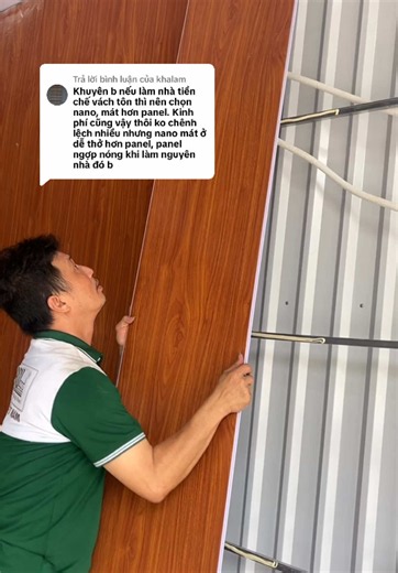 Trả lời @khalam tấm ốp nano hay panel, đâu mới là lựa chọn phù hợp cho nhà tiền chế ??? #hwood #panel #nano #nhamaiton #thuyduonghwood