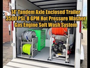 WILDFIRE: 14' Enclosed Pressure Washer Trailer -3500 PSI, 8 GPM Pressure Washer, 10 GPM Soft Wash