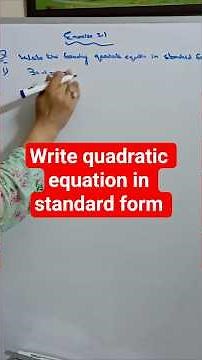 write quadratic equation in standard form