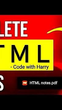 HTML 😱 COMPLETE PDF NOTES | BY CODE WITH HARRY