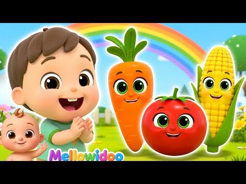 Veggie Family Dance Song 🥕🍅 | Healthy Vegetables Nursery Rhyme for Kids| Mellowidoo Nursery Rhymes