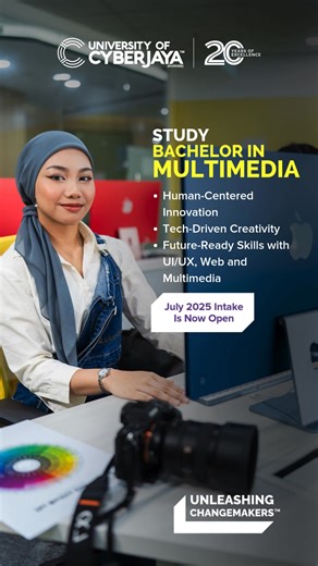 31K views · 25 reactions | Master UI/UX design, web development, and multimedia production with UoC’s Bachelor in Creative Multimedia (Honours). Explore human-centered design, motion graphics, and AI-driven storytelling to create immersive digital experiences. ​ Your journey starts here! | University of Cyberjaya | Facebook