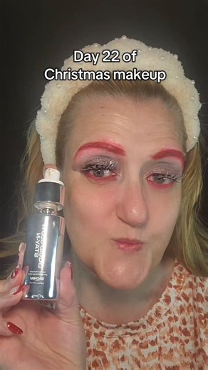 Charlotte Clark on Instagram: "Day 22 putting on Christmas makeup looks. #Christmas #makeup #colourpopcosmetics @Eyeshadow @colourpopcosmetics sodapoo collection Brows @glamlite bettyboop eyeshadow Mascara @maybelline sky high blue mascara @sachebeauty Stay in glow @natashadenonabeauty hyglam Foundation Concealer @itcosmetics RadiantserumConcealer Setting Powder @Hudabeauty Highlighter @diorbeauty back stage highlighter Blush @tirtir_global red Blush @kyliecosmetics winter kiss blush Lips @nyxco