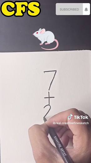 7 2 Create Mouse 🐁 Easy Trick 👍🏻 #sketch #fyp #creative