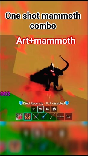 Unstoppable Mammoth Combo 😳🔥 (One Shot). #bloxfruits #roblox