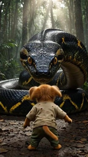 🐾 Karma Hit Back! ⚡🐶🆚🐍 Brave Puppy Rescues Anaconda | Viral Rescue 😭❤️🔥 #shorts #viral