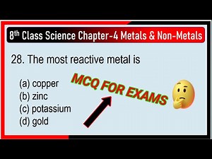 8th Class Science Chapter 4 Material: Metals & Non-Metals MCQ | Class 8 Science chapter 4 mcq