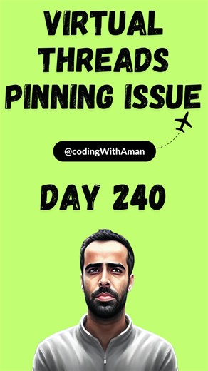 Aman Sahni | Virtual threads pinning issue. #coding #programmer #programming #codinglife #java #webdeveloper #coder #developer #softwaredeveloper... | Instagram
