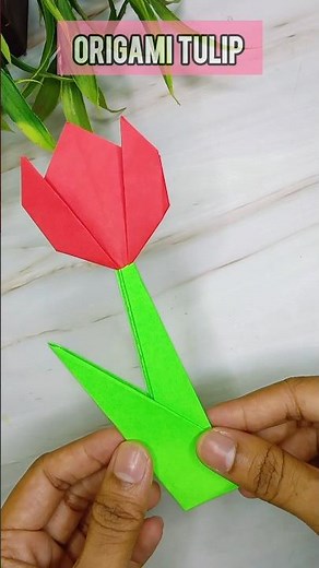 Easy origami tulip 🌷| Paper flower DIY