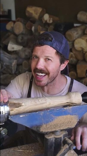 Making a candlestick out of sagebrush wood