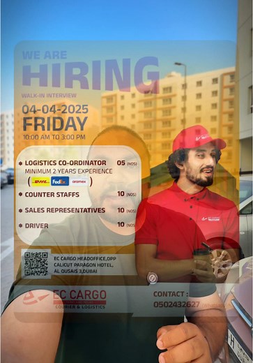Logistics Coordinator Walk-in Interview in Dubai
