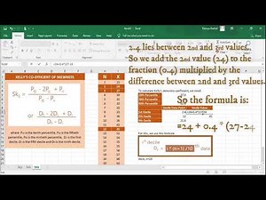 Kelly's Skewness Coefficient (Individual Series) in Excel