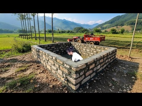 Building a 600m³ Water Storage Tank for the New House Using Stone and Cement