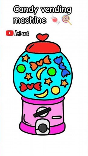 How to draw easy candy vending machine #shorts #easydrawing