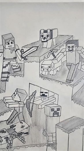 Minecraft Poster Drawing 🎮✏️ #shorts #youtubeshorts #viral #trending #art #drawing #sketch