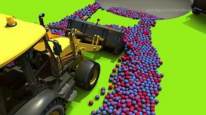 Backhoe Excavator for Kids - 3D Educational Cartoon - Diggers for Children at Construction Site