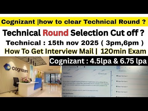 cognizant technical assessment 2025|cluster 1,cluster 2 cluster 3 | how to get interview mail?