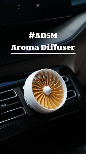 Flashforge on Instagram: "Need to freshen up your ride without bulky gadgets? 3D printing to the rescue. This turbofan diffuser clips to your vent, keeping it fresh and stylish. 🚗💨 Printed on: Adventurer 5M Design by: @casaprint3d #3dprinting #aromadiffuser #3dprintedlife #flashforge"