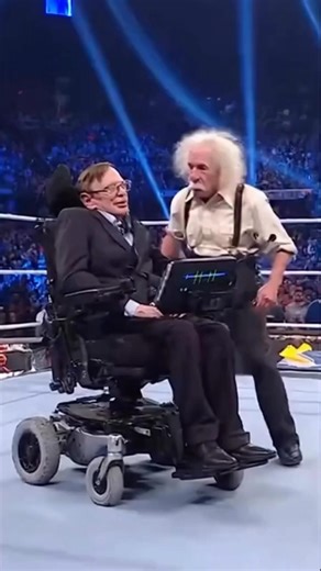 Stephen Hawking vs Albert Einstein 😆 #wwe #stephenhawking #alberteinstein #wweai #funny #ai #foryou