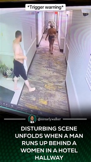 #NEWS - A disturbing scene unfolds when a man runs up behind a woman in a hotel hallway, suddenly lifts her, and begins carrying her in the opposite direction of her room. He eventually sets her down, at which point the woman alerts hotel staff and points out the man as her attacker. Authorities have not released any additional information about the incident, but the behavior, occurring in broad daylight, has left many unsettled. | Early Walker