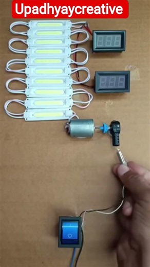 DIY Power Generation Experiment using DC gear motor and LED voltmeter #shorts #dcmotor #motor