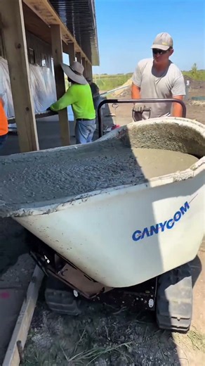 Effortless Concrete Pouring with a Tracked Power Buggy!