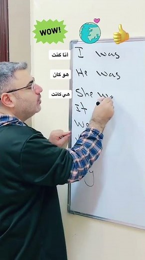 شرح was were كان في اللغة الانجليزية الماضي من am is are