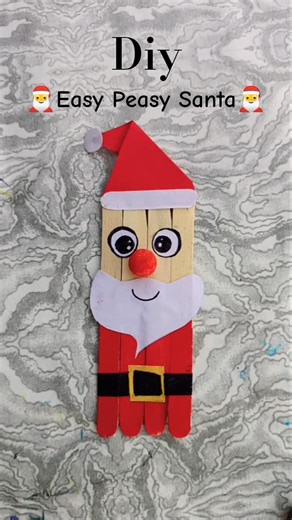 Easy Christmas Craft Idea 🎄| icecream Stick Santa #shorts #ytshorts #diy #craft #santaclaus #viral